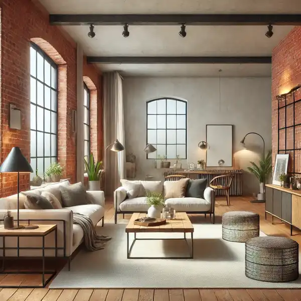 1.Exposed Brick Wall in Living Room