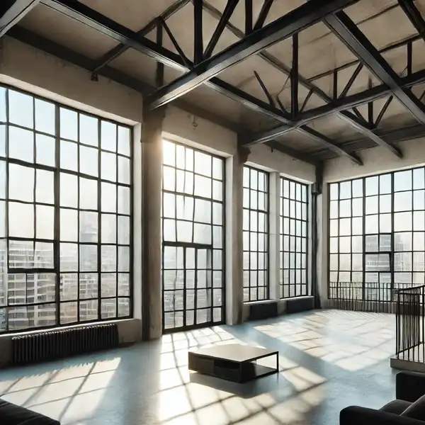 4.Black Framed Windows in Industrial Loft