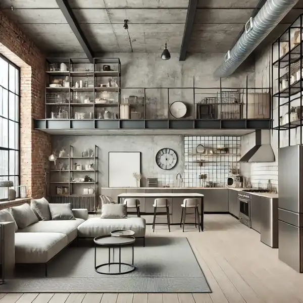 7.Open Concept Living Room and Kitchen with Industrial Decorwebp