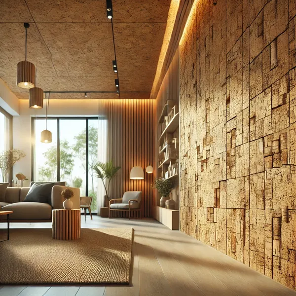 Sustainable Interior Design 6. Renewable Materials Cork Wall Tiles