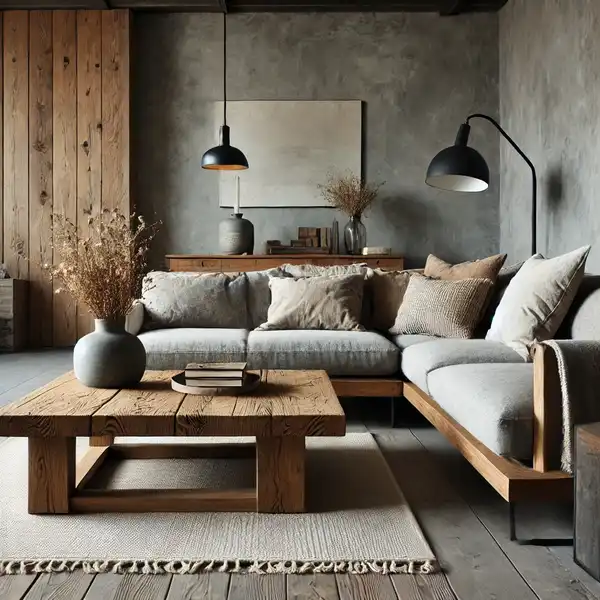 Rustic Meets Modern Furniture in Modern Farmhouse Living Room